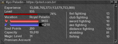 Signature for player Kyo Paladin