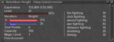 Signature for player Relentless Knight