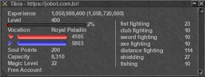 Signature for player Tibia